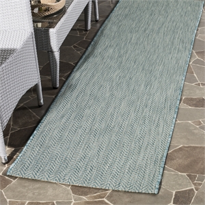 Pemberly Row 2'3&quot x 6'7&quot Runner Rug in Aqua and Gray for Hallways