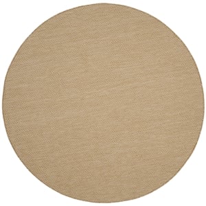 Pemberly Row 5'3&quot Round Area Rug in Natural for Living Room or Bedroom