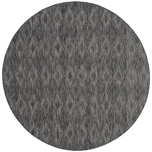 Pemberly Row 5'3&quot Round Modern Decorative Area Rug in Sleek Black
