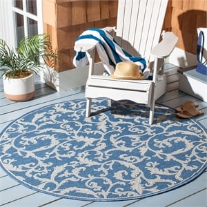 Pemberly Row Round 7'10&quot Indoor Outdoor Area Rug in Terracotta