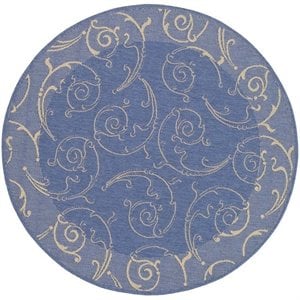 Pemberly Row Round 7'10&quot Indoor Outdoor Area Rug in Terracotta