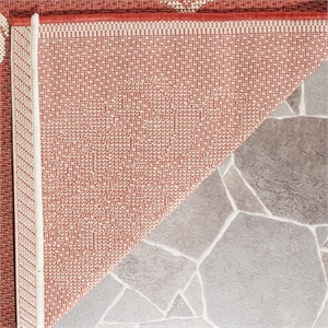 Pemberly Row Contemporary 2'3&quot x 14' Indoor Outdoor Runner Rug in Red