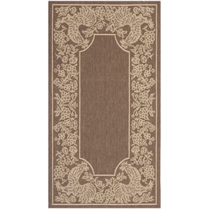 Pemberly Row 2' x 3'7&quot Indoor Outdoor Accent Rug in Chocolate