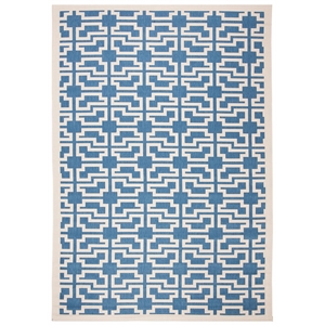 Pemberly Row Contemporary 5'3&quot x 7'7&quot Indoor Outdoor Area Rug in Blue