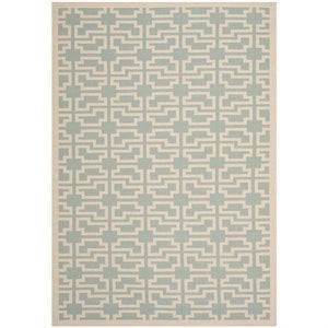Pemberly Row Contemporary 6'7&quot x 9'6&quot Indoor Outdoor Area Rug in Blue