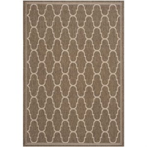 Pemberly Row Contemporary 5'3&quot x 7'7&quot Indoor Outdoor Area Rug in Brown