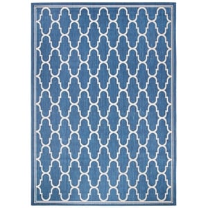 Pemberly Row Contemporary 6'7&quot x 9'6&quot Indoor Outdoor Area Rug in Navy