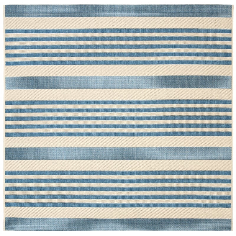 Pemberly Row Beige Indoor Outdoor Rug in Square 4' for Any Space