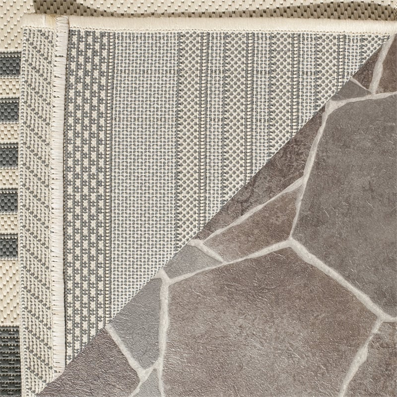 Pemberly Row Grey Indoor Outdoor Rug 9' x 12' for Living Spaces