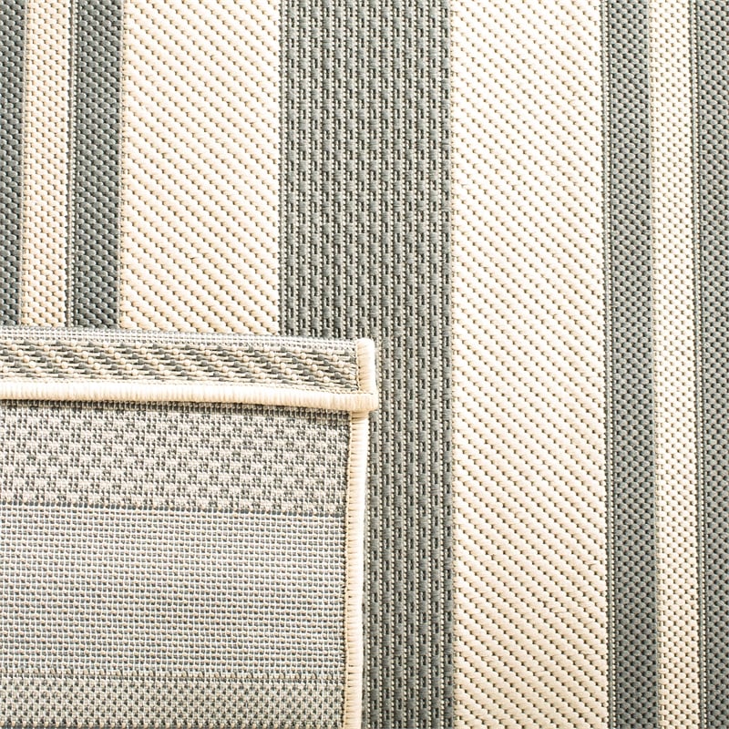 Pemberly Row Contemporary Grey Indoor Outdoor Runner Rug 2'3
