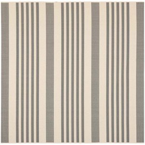 Pemberly Row Grey Indoor Outdoor Rug in Square 4' for Any Room