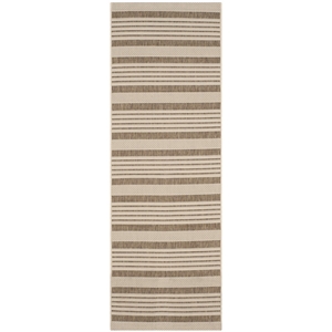 Pemberly Row Contemporary Brown Indoor Outdoor Runner Rug 2'3&quot x 6'7&quot