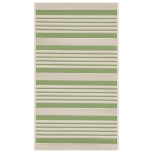 Pemberly Row Contemporary Green Indoor Outdoor Accent Rug 2' x 3'7&quot