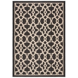 Pemberly Row Black Indoor Outdoor Rug 4' x 5'7&quot for Any Room