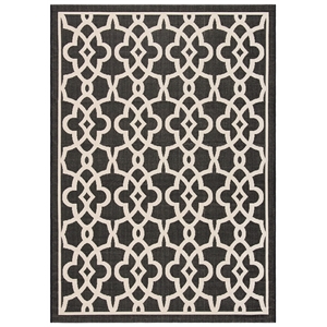 Pemberly Row Black Indoor Outdoor Rug 5'3&quot x 7'7&quot for Any Room