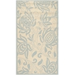 Pemberly Row Contemporary Cream Indoor Outdoor Runner Rug 2'7