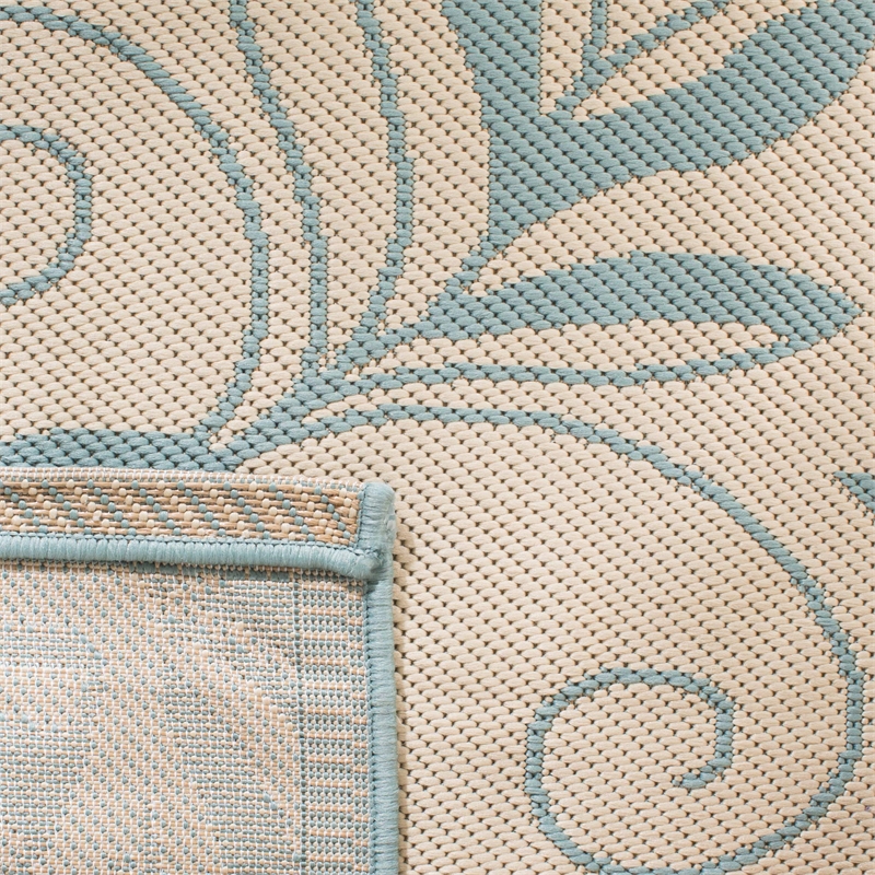 Pemberly Row Contemporary Cream Indoor Outdoor Runner Rug 2'7