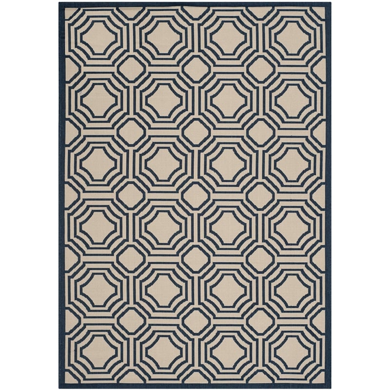 Pemberly Row Beige Indoor Outdoor Rug 5'3