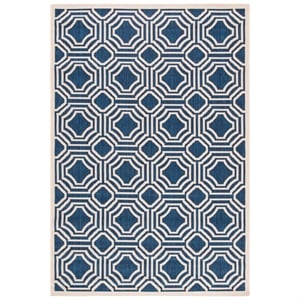 Pemberly Row Navy Indoor Outdoor Rug 4' x 5'7&quot for Any Space