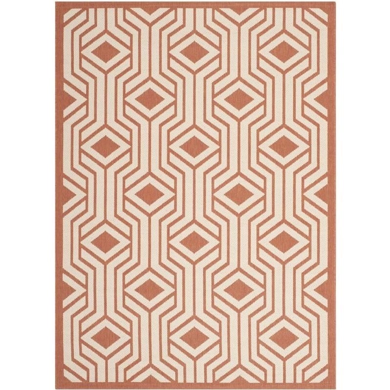 Pemberly Row Contemporary Beige Indoor Outdoor Accent Rug 2' x 3'7