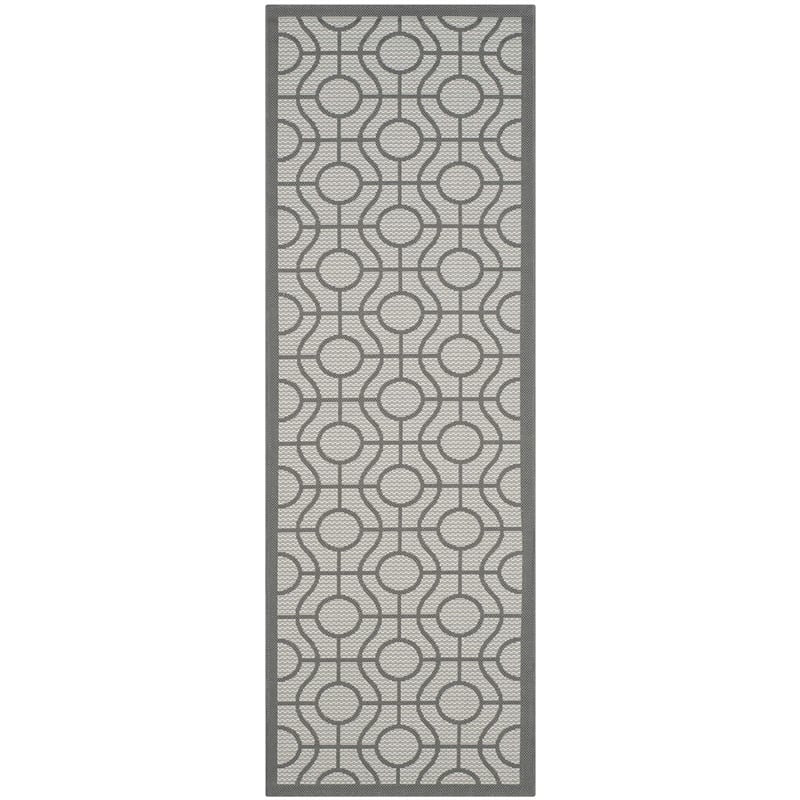 Pemberly Row Light Grey Indoor Outdoor Runner Rug 2'3