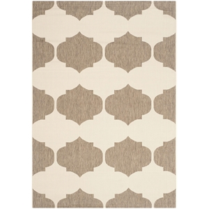 Pemberly Row Beige Indoor Outdoor Rug 4' x 5'7&quot for Any Space