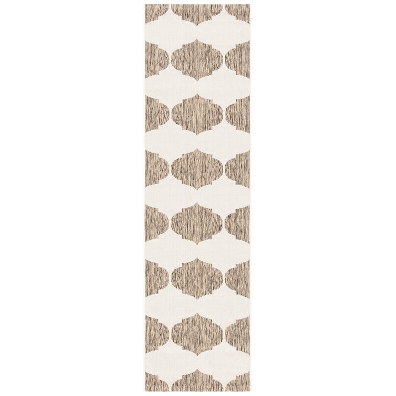 Pemberly Row Contemporary Beige Indoor Outdoor Runner Rug 2'3