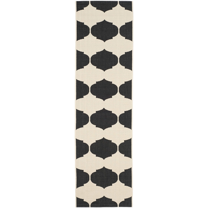 Pemberly Row Contemporary Beige Indoor Outdoor Runner Rug 2'3