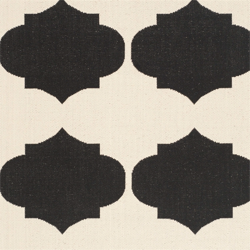 Pemberly Row Contemporary Beige Indoor Outdoor Rug in Square 5'3