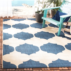 Pemberly Row Beige Indoor Outdoor Rug 6'7&quot x 9'6&quot for Spaces