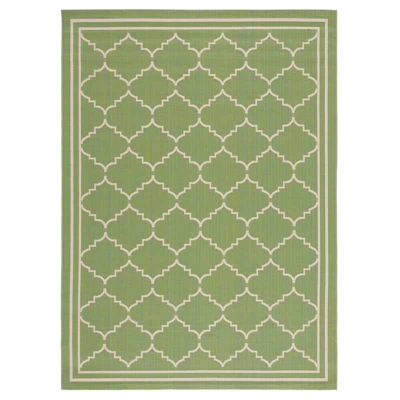 Pemberly Row Polypropylene Green Indoor Outdoor Rug - 4' x 5'7