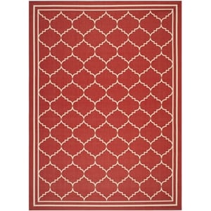Pemberly Row Polypropylene Red Indoor Outdoor Rug - 6'7&quot x 9'6&quot