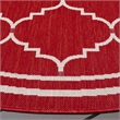 Pemberly Row Polypropylene Red Indoor Outdoor Rug - Round 6'7