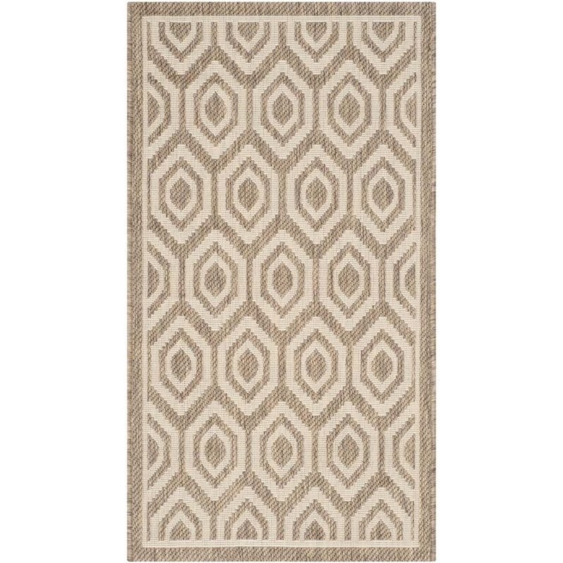 Pemberly Row Polypropylene Brown Indoor Outdoor Rug - 2' x 3'7