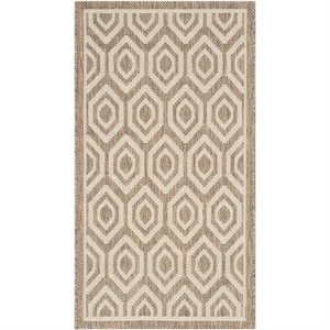 Pemberly Row Polypropylene Brown Indoor Outdoor Rug - 2' x 3'7&quot