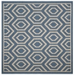 Pemberly Row Polypropylene Blue Indoor Outdoor Rug - Square 7'10