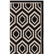 Pemberly Row Polypropylene Black Indoor Outdoor Rug - 5'3