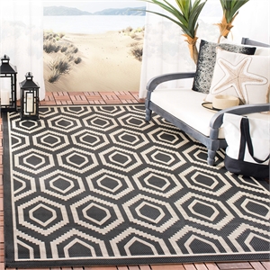 Pemberly Row Polypropylene Navy Indoor Outdoor Rug - 9' x 12'