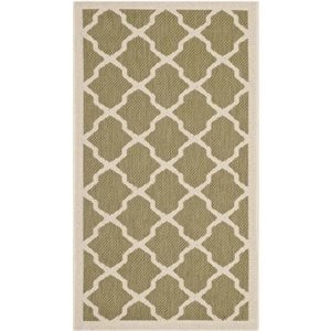 Pemberly Row Polypropylene Green Indoor Outdoor Rug - 2' x 3'7&quot