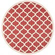 Pemberly Row Polypropylene Red Indoor Outdoor Rug - Round 7'10