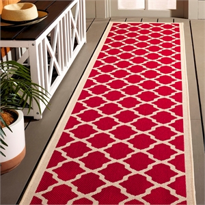 Pemberly Row Polypropylene Red Indoor Outdoor Rug - Runner 2'3&quot x 10'