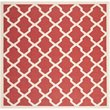 Pemberly Row Polypropylene Red Indoor Outdoor Rug - Square 5'3