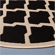 Pemberly Row Polypropylene Black Indoor Outdoor Rug - Round 4'