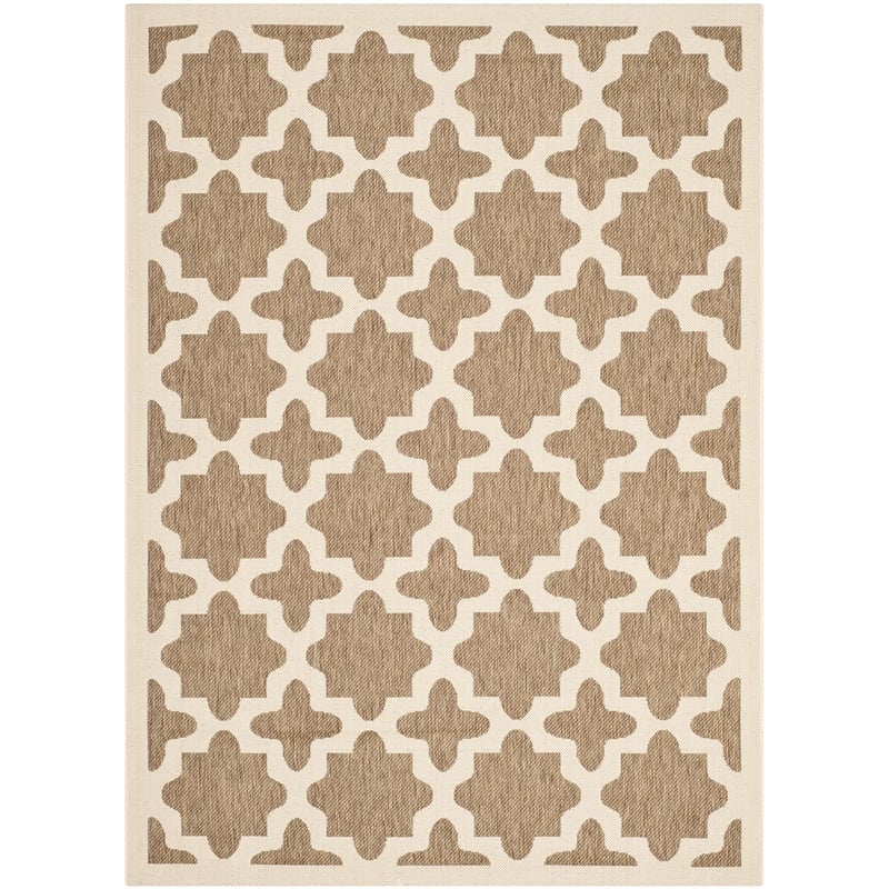 Pemberly Row Polypropylene Brown Indoor Outdoor Rug - 5'3