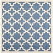 Pemberly Row Polypropylene Blue Indoor Outdoor Rug - Square 7'10