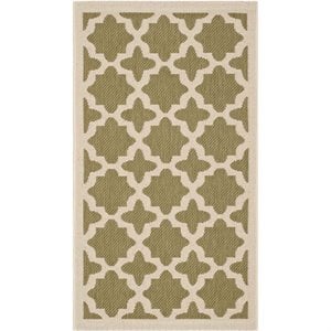 Pemberly Row Polypropylene Green Indoor Outdoor Rug - 2' x 3'7&quot