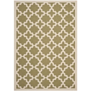 Pemberly Row Polypropylene Green Indoor Outdoor Rug - 6'7&quot x 9'6&quot