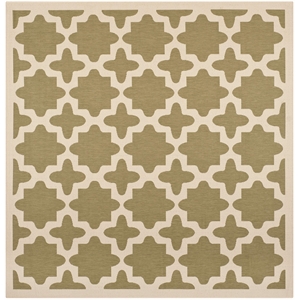 Pemberly Row Polypropylene Green Indoor Outdoor Rug - Square 7'10&quot