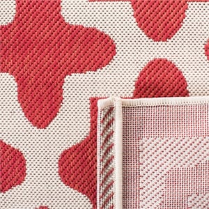 Pemberly Row Polypropylene Red Indoor Outdoor Rug - 9' x 12'