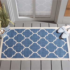 Pemberly Row Polypropylene Blue Indoor Outdoor Rug - 2' x 3'7&quot